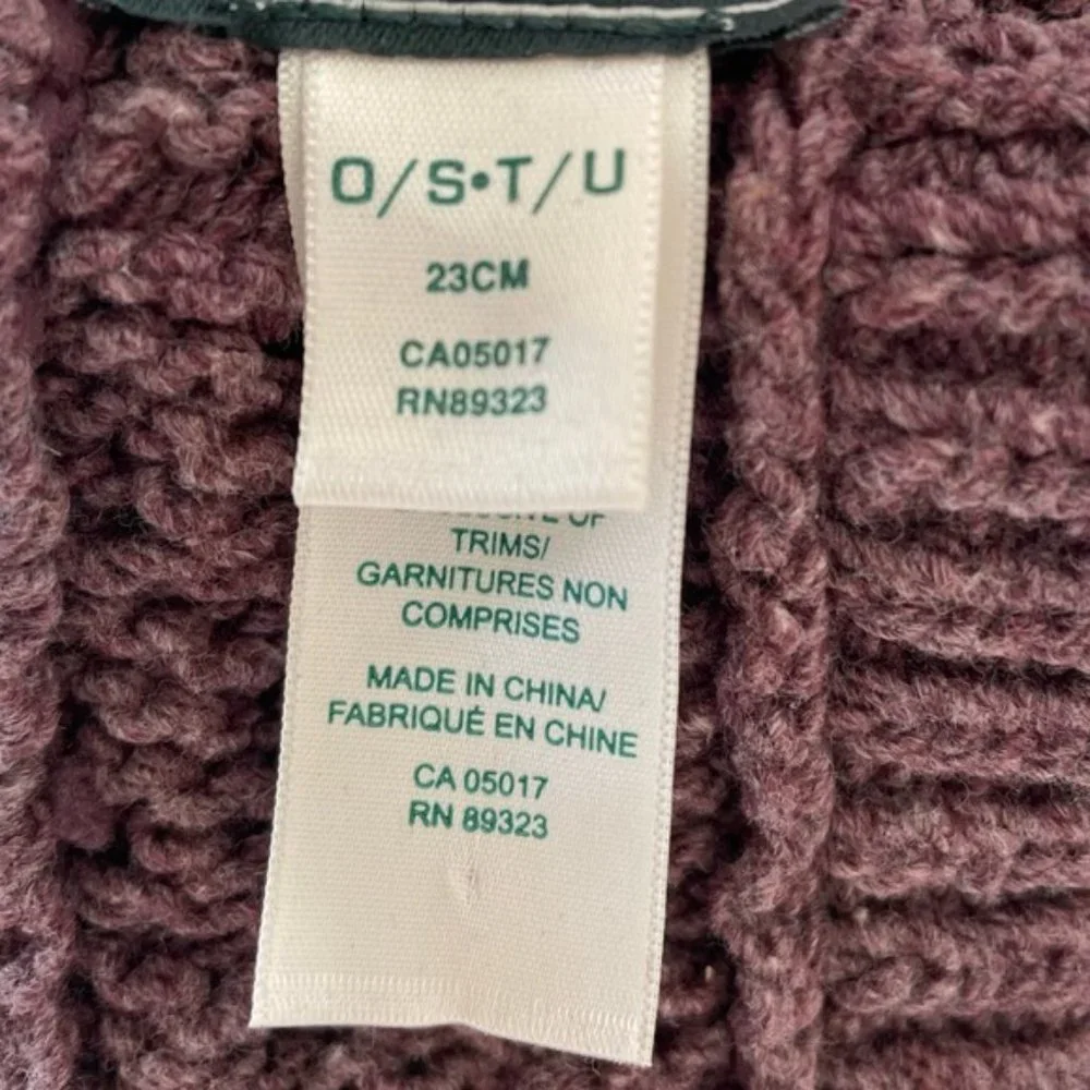 Roots Canada Chunky Stretch Knit Purple Winter Headband